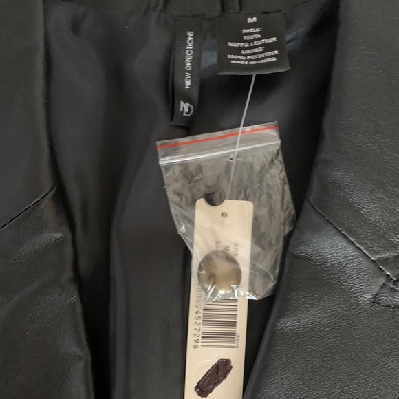 Black Nappa Leather Jacket, NWT, Size Medium - Picture 7 of 8